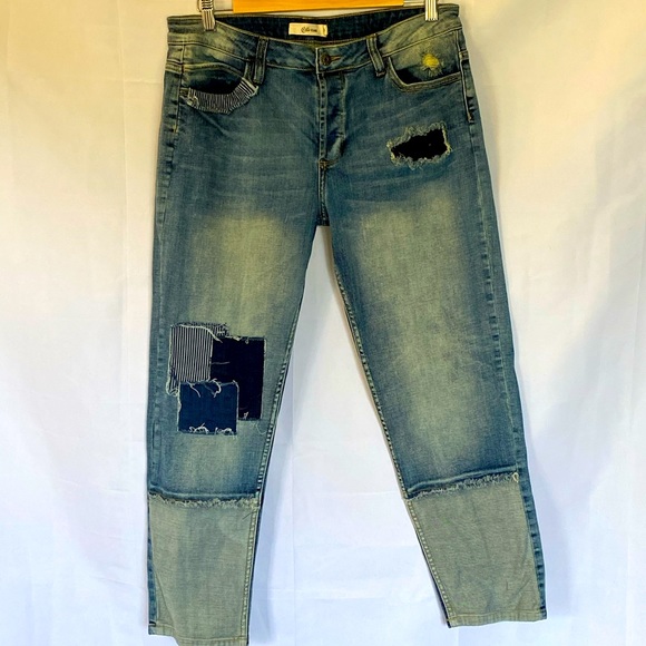 Cello Denim - Cello Patchwork style straight leg button fly jean
